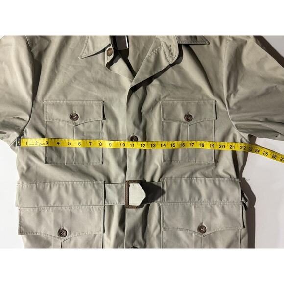 Vintage Woolrich Jacket Mens XL Tan Safari Belted Hunting Utility Pockets 70s - Picture 6 of 10